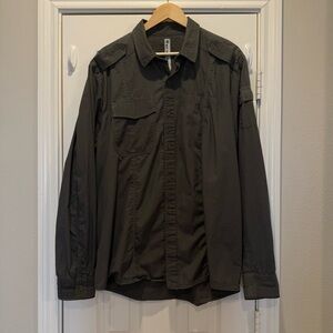 N.I.C.E. Nice Collective Long Sleeve Military Button Down Shirt Men’s XL USA
